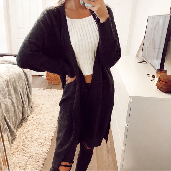 89th Madison Gray Oversized Cardigan 